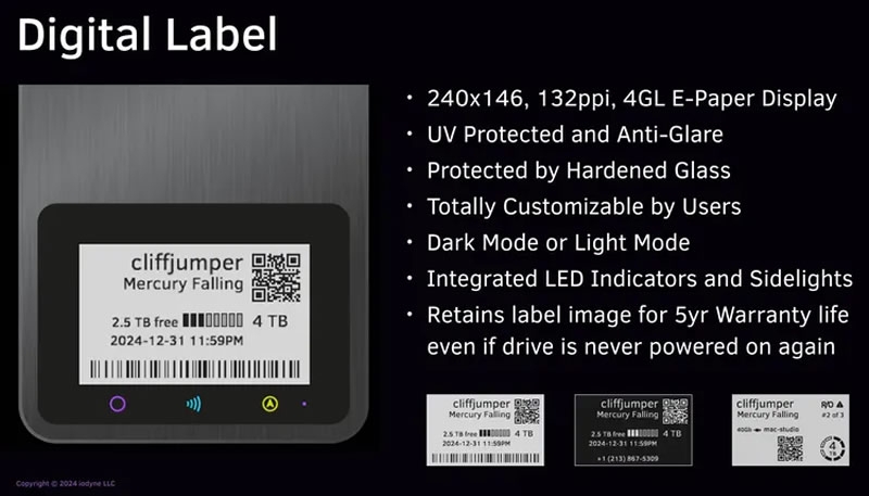 Представлен портативный SSD Iodyne Pro Mini с ультразвуковым кулером, экраном E Ink и ценой от $1495